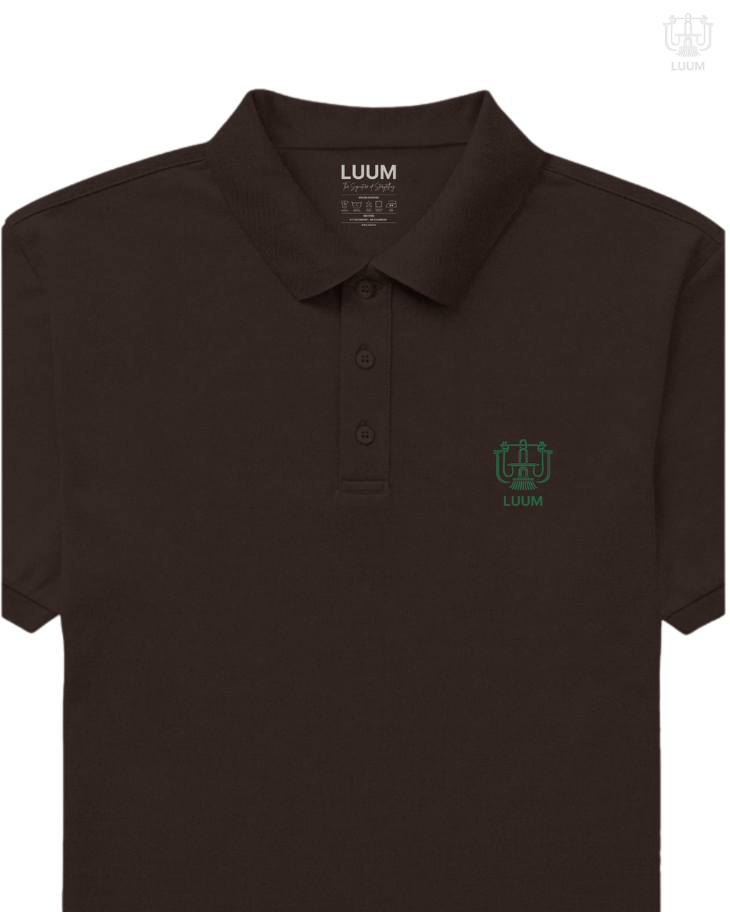 LUUM CoreForm Coffee Brown Polo T-Shirt - A 240 GSM All Airtex Cotton Marvel.