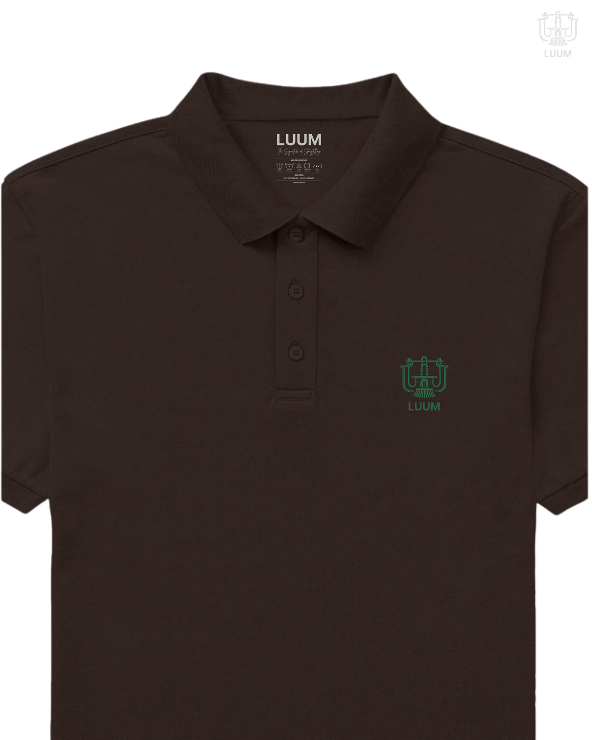 LUUM CoreForm Coffee Brown Polo T-Shirt - A 240 GSM All Airtex Cotton Marvel.