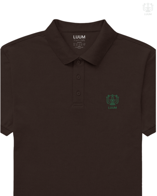 LUUM CoreForm Coffee Brown Polo T-Shirt - A 240 GSM All Airtex Cotton Marvel.
