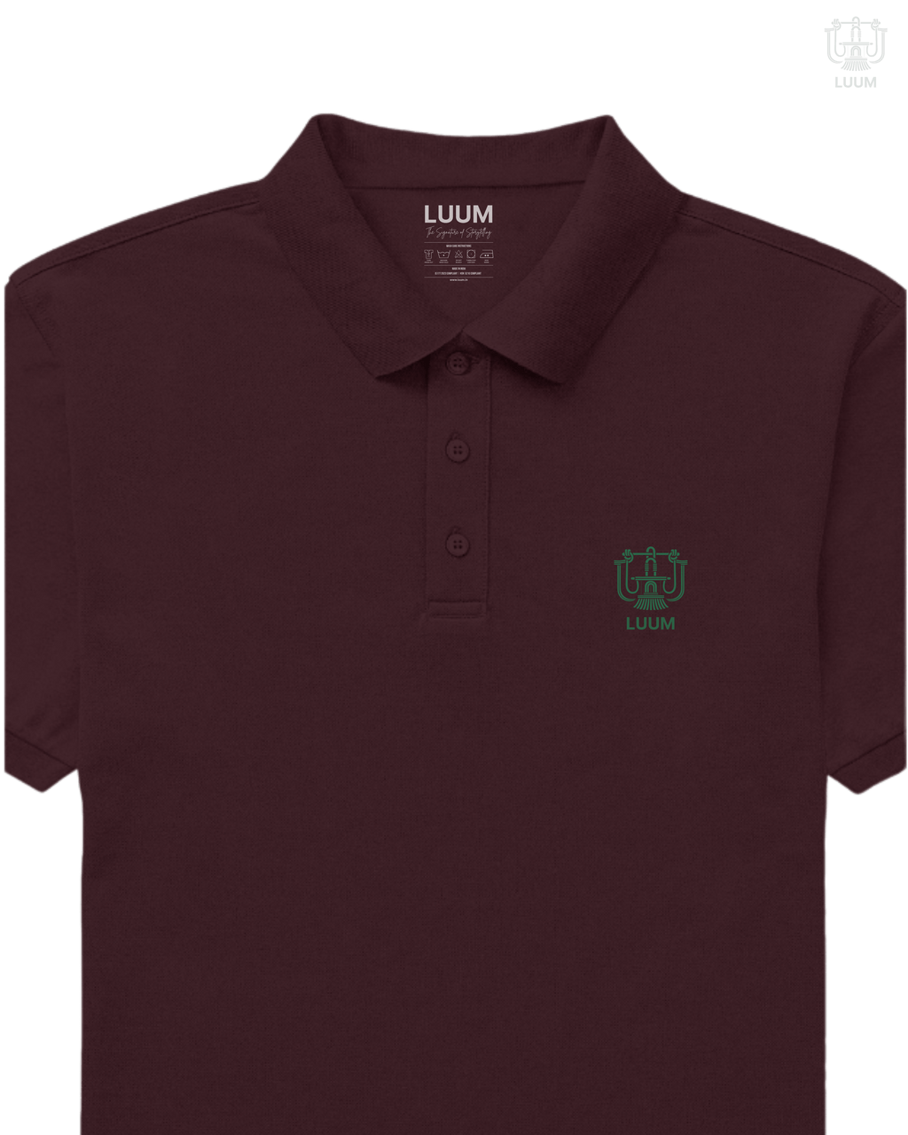 LUUM CoreForm Maroon Polo T-Shirt - A 240 GSM All Airtex Cotton Marvel.