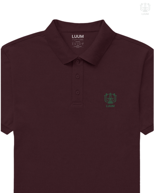 LUUM CoreForm Maroon Polo T-Shirt - A 240 GSM All Airtex Cotton Marvel.