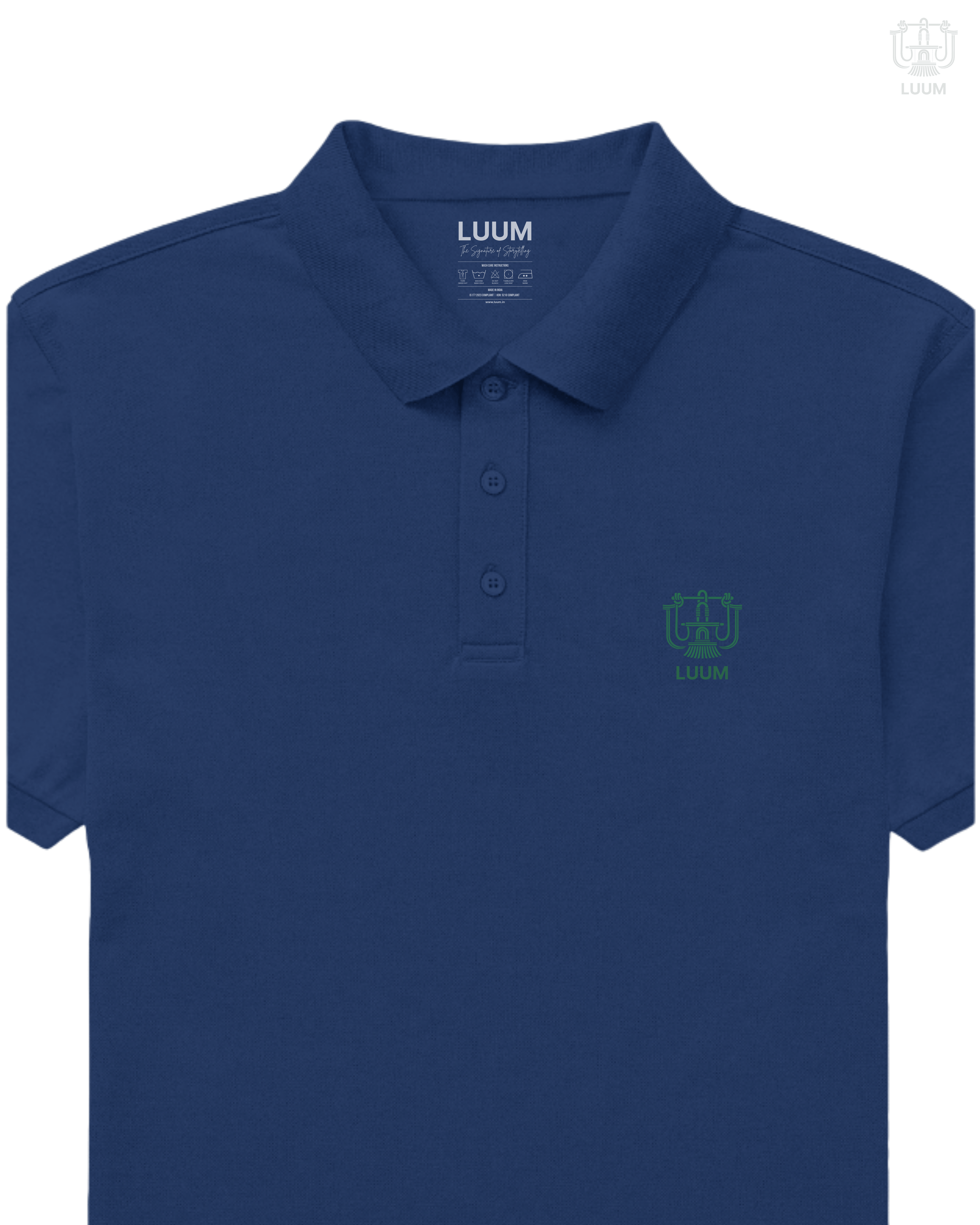 LUUM CoreForm Royal Blue Polo T-Shirt - A 240 GSM All Airtex Cotton Marvel.