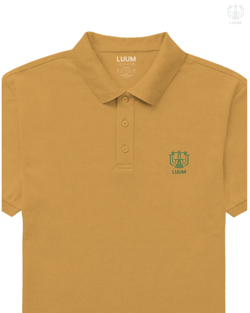LUUM CoreForm Yellow Polo T-Shirt - A 240 GSM All Airtex Cotton Marvel.