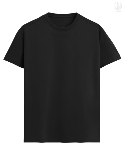LUUM CoreForm Black Regular Fit T-Shirt - A 180 GSM All SUPIMA Cotton Marvel.
