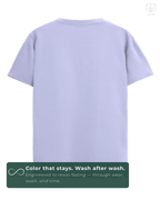 Back view of solid Lavendar LUUM regular fit t-shirt – everyday wear essential. A color that stays even after multiple washes.