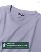Close-up of fabric texture – LUUM CoreForm Lavendar SUPIMA T-Shirt in a Regular Fit. Luxury isn't a finish. It's a beginning.