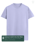 LUUM CoreForm Lavendar Regular Fit T-Shirt in 180 GSM SUPIMA Cotton – front view. Features a long staple yarn unmatched softness and strength.