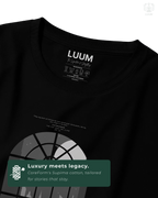 Closeup view of the LUUM's Catwoman T-shirt highlighting premium Supima cotton texture and print details. Part of DailyPrints Collection. Belief. Woven and Worn.
