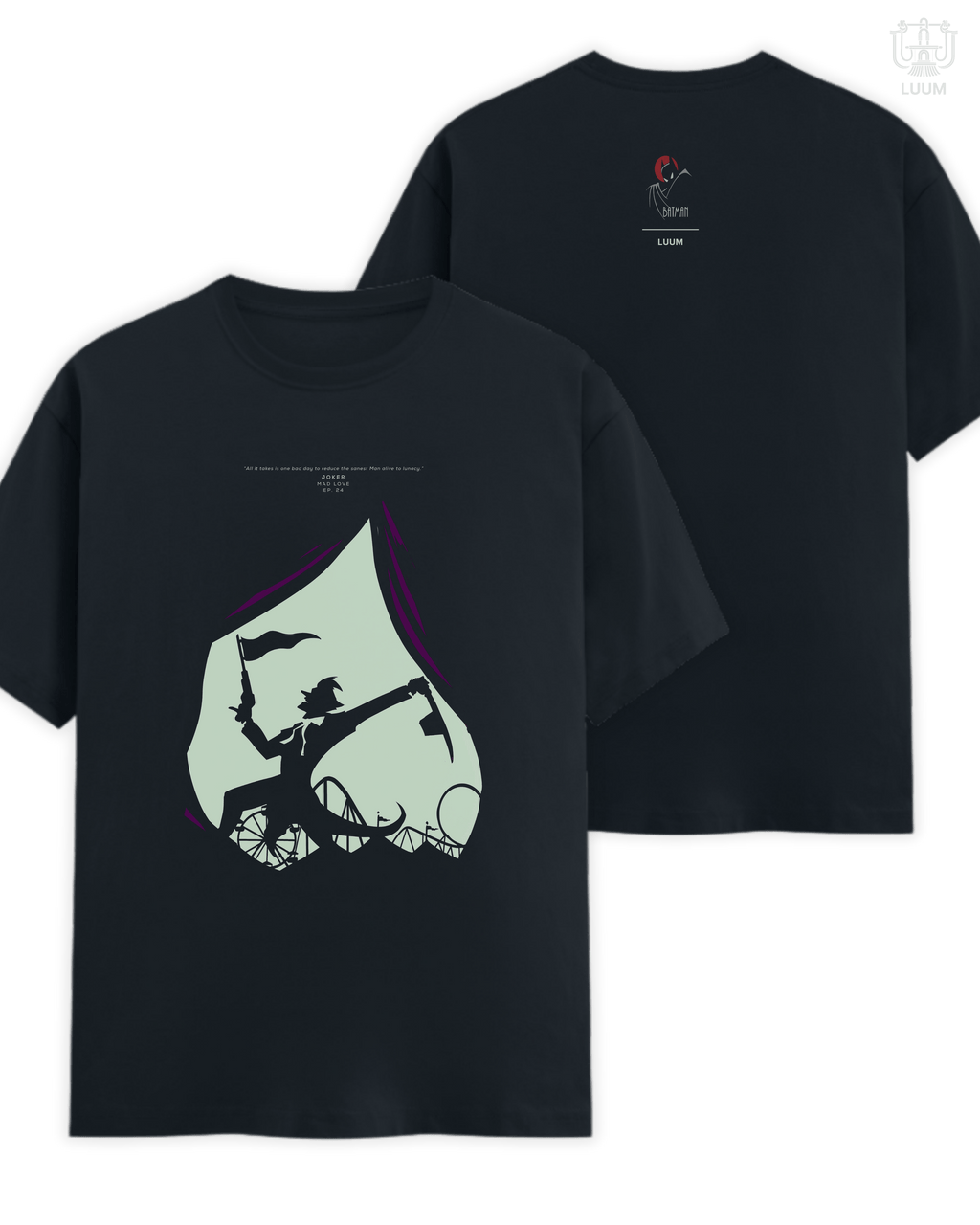Regular fit Joker t-shirt in 180 GSM Supima cotton, navy blue, from LUUM’s Shadows & Silhouettes collection. Part of DailyPrints Collection. Belief. Woven and Worn.