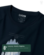 Fabric and texture detail of the LUUM Shadows & Silhouettes: Mister Freeze tee highlighting premium cotton quality and print clarity. Part of DailyPrints Collection. Belief. Woven and Worn.