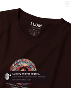 Fabric and print close-up of the LUUM Mugiwara Legends Luffy tee showing texture, colors, and intricate design quality. Part of DailyPrints Collection. Belief. Woven and Worn.