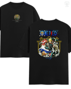 Regular fit LUUM Mugiwara Legends: Vinsmoke Sanji t-shirt in 180 GSM SUPIMA Cotton, black edition. Part of DailyPrints Collection. Belief. Woven and Worn.