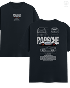 Regular fit LUUM Porsche 911 GT3 RS tee in Navy Blue, made from 180 GSM Supima cotton for comfort and durability. Part of DailyPrints Collection. Belief. Woven and Worn.