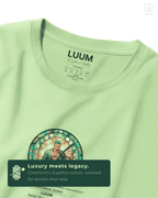 Close-up detail of the LUUM Mugiwara Legends: Roronoa Zoro t-shirt, highlighting SUPIMA Cotton texture and precise design print quality. Part of DailyPrints Collection. Belief. Woven and Worn.