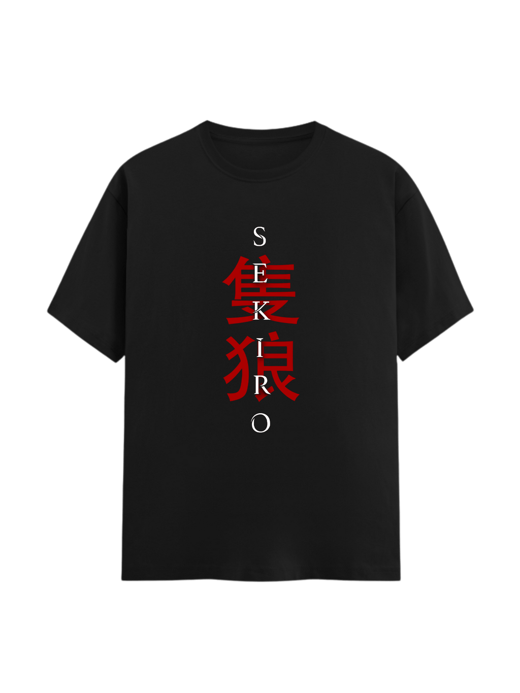 LUUM Supima Cotton regular fit black t-shirt with SEKIRO front design and samurai back print. Part of DailyPrints Collection. Belief. Woven and Worn.