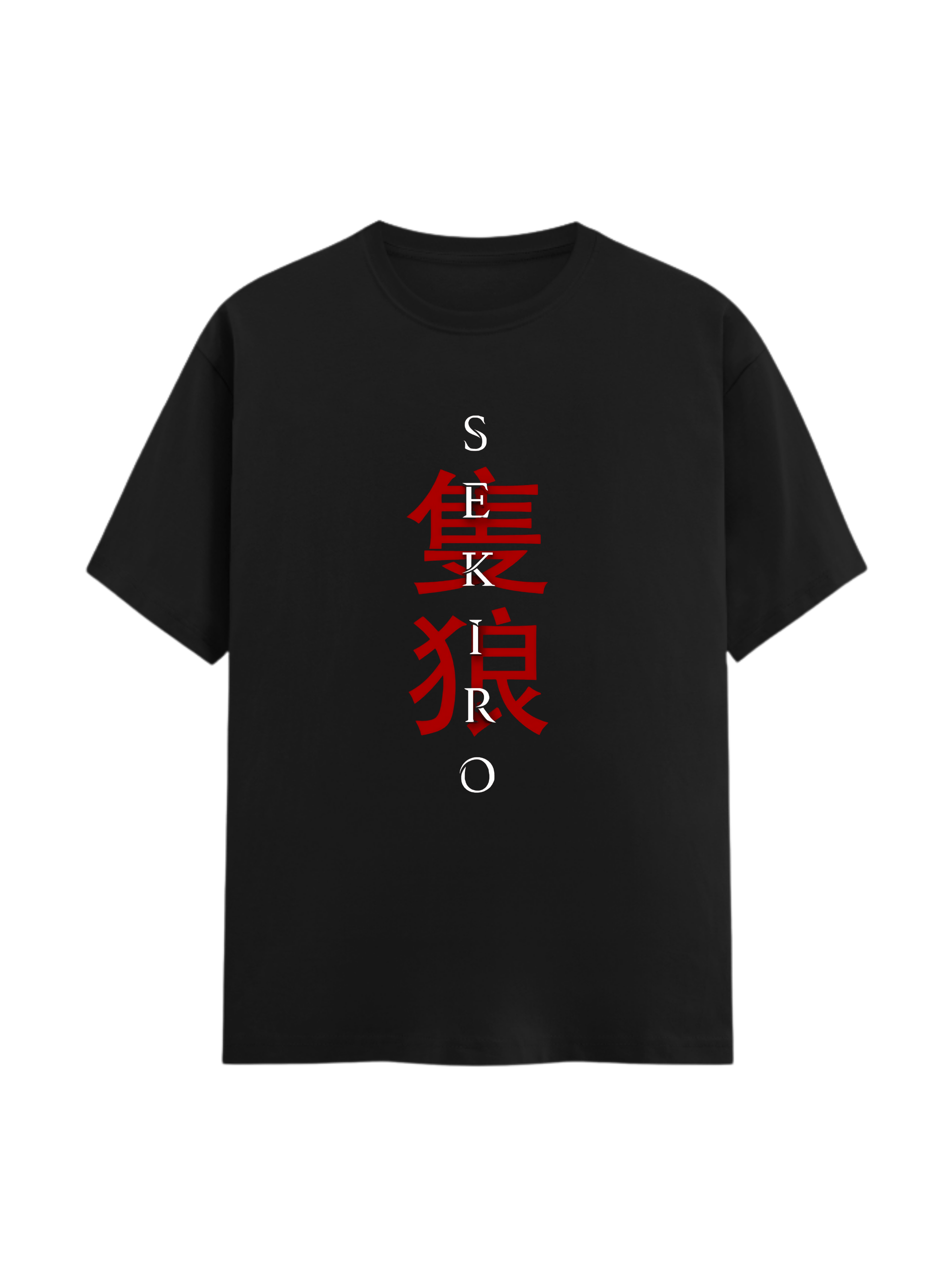 LUUM Supima Cotton regular fit black t-shirt with SEKIRO front design and samurai back print. Part of DailyPrints Collection. Belief. Woven and Worn.