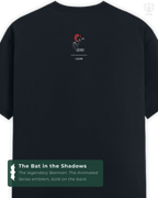 Back design of the LUUM Shadows & Silhouettes: Mister Freeze t-shirt with the iconic Batman The Animated Series emblem. Part of DailyPrints Collection. Belief. Woven and Worn.