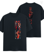 LUUM Shogun tee in Navy Blue regular fit, crafted in 180 GSM Supima cotton. Part of DailyPrints Collection. Belief. Woven and Worn.
