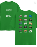 Close-up hero view of LUUM × Xbox Series X green t-shirt showcasing premium cotton and minimal front design. Part of DailyPrints Collection. Belief. Woven and Worn.