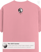 Back of LUUM's Yin Yang tee with minimalist design, emphasizing simplicity and quiet strength. True to Threadmark. Belief. Woven and Worn.